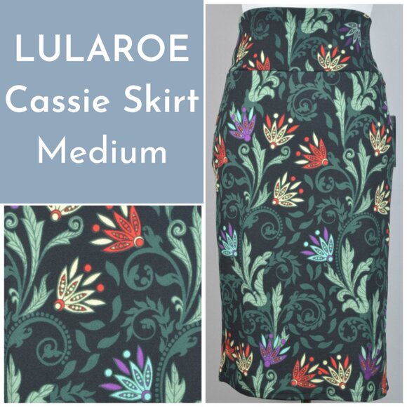 Lularoe Floral Print Skirt Medium - Picture 1 of 3